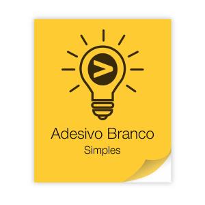 Adesivo comum Vinil branco  4x0  Corte Reto 