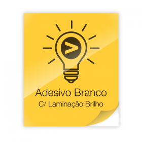 Adesivo comum Vinil branco  4x0 Laminação brilho Corte Reto 