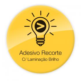 Adesivo comum Vinil branco  4x0 Laminação brilho Corte Especial 